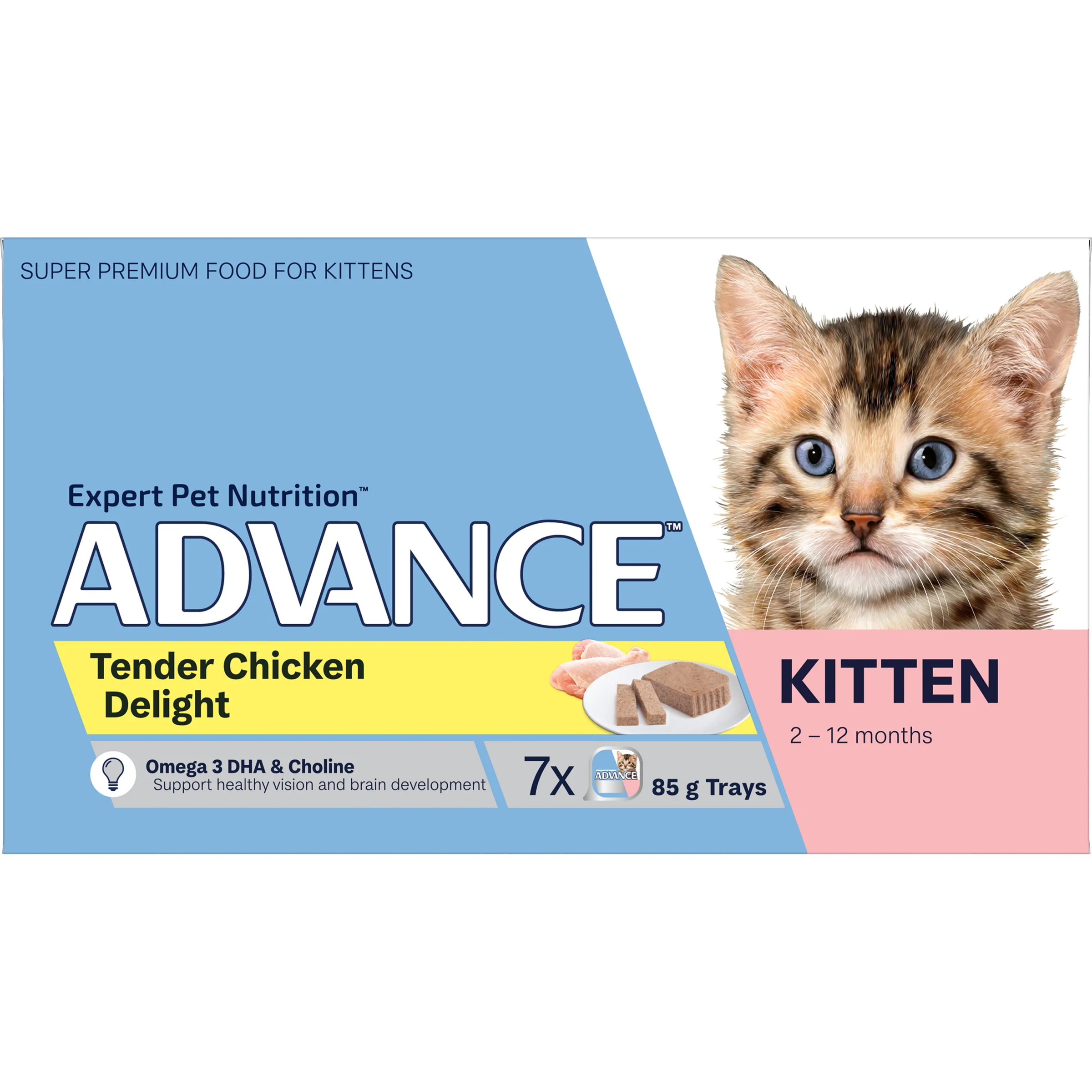 Advance Tender Chicken Delight Kitten Wet Cat Food Trays 85g x 7 - Image 5