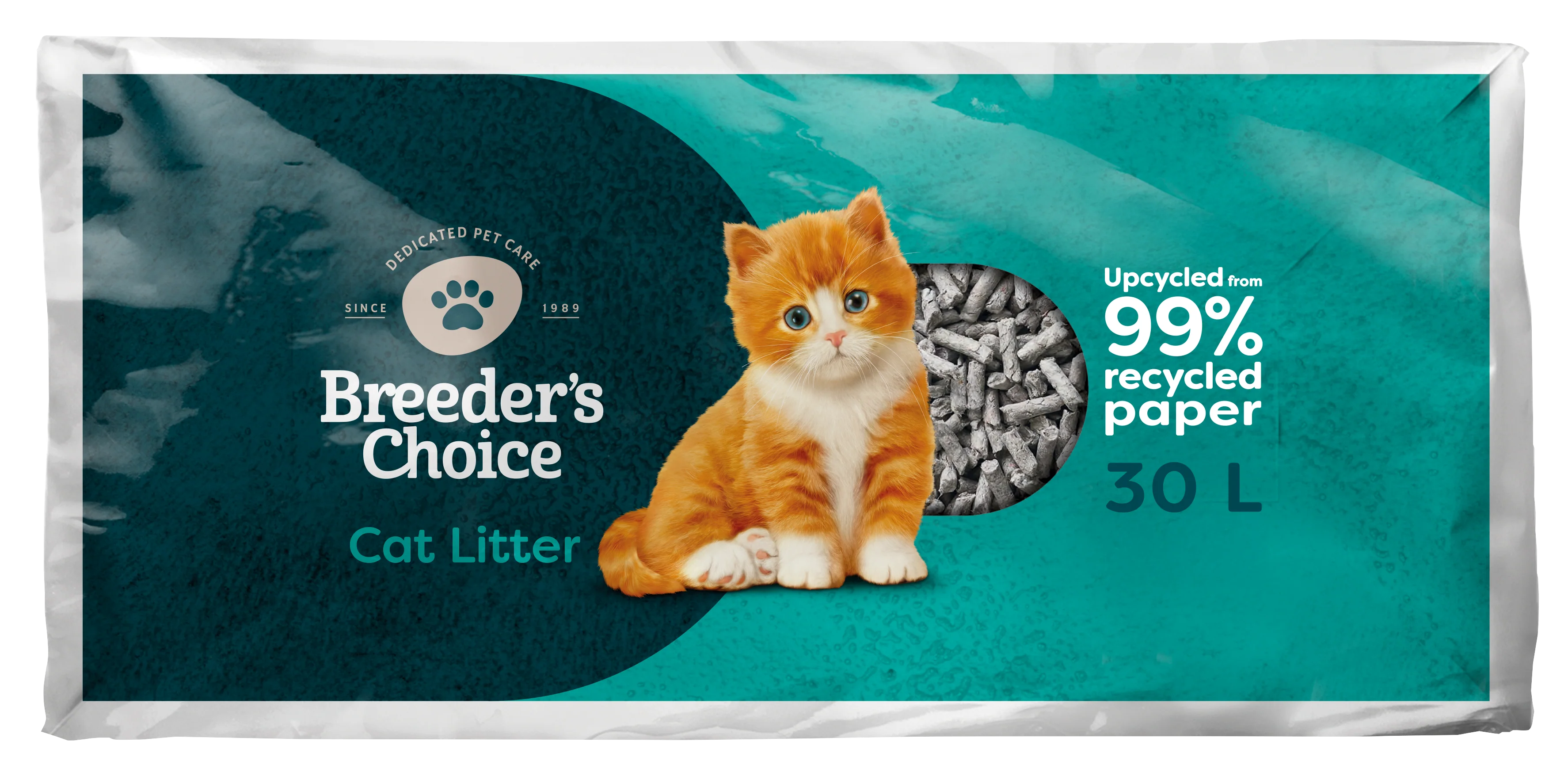 Breeders Choice Recycled Paper Cat Litter 30L - Image 3
