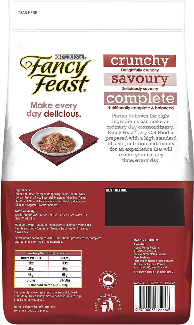 Fancy Feast Beef Salmon And Cheese Flavour Adult Dry Cat Food 1.4kg - Image 3