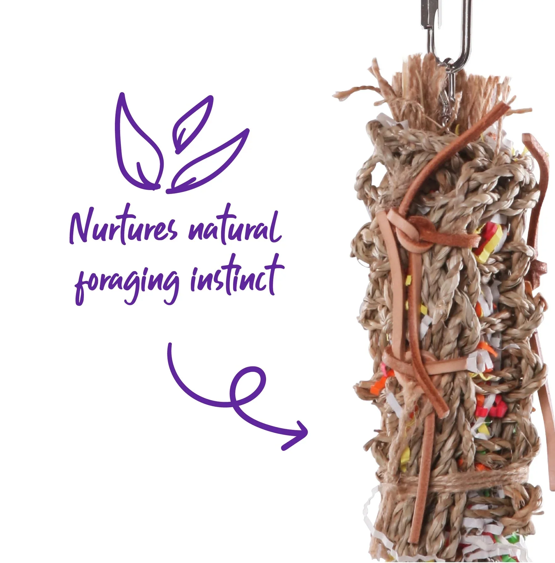 Kazoo Hanging Foraging Crinkle Vine Bird Toy Small - Image 3