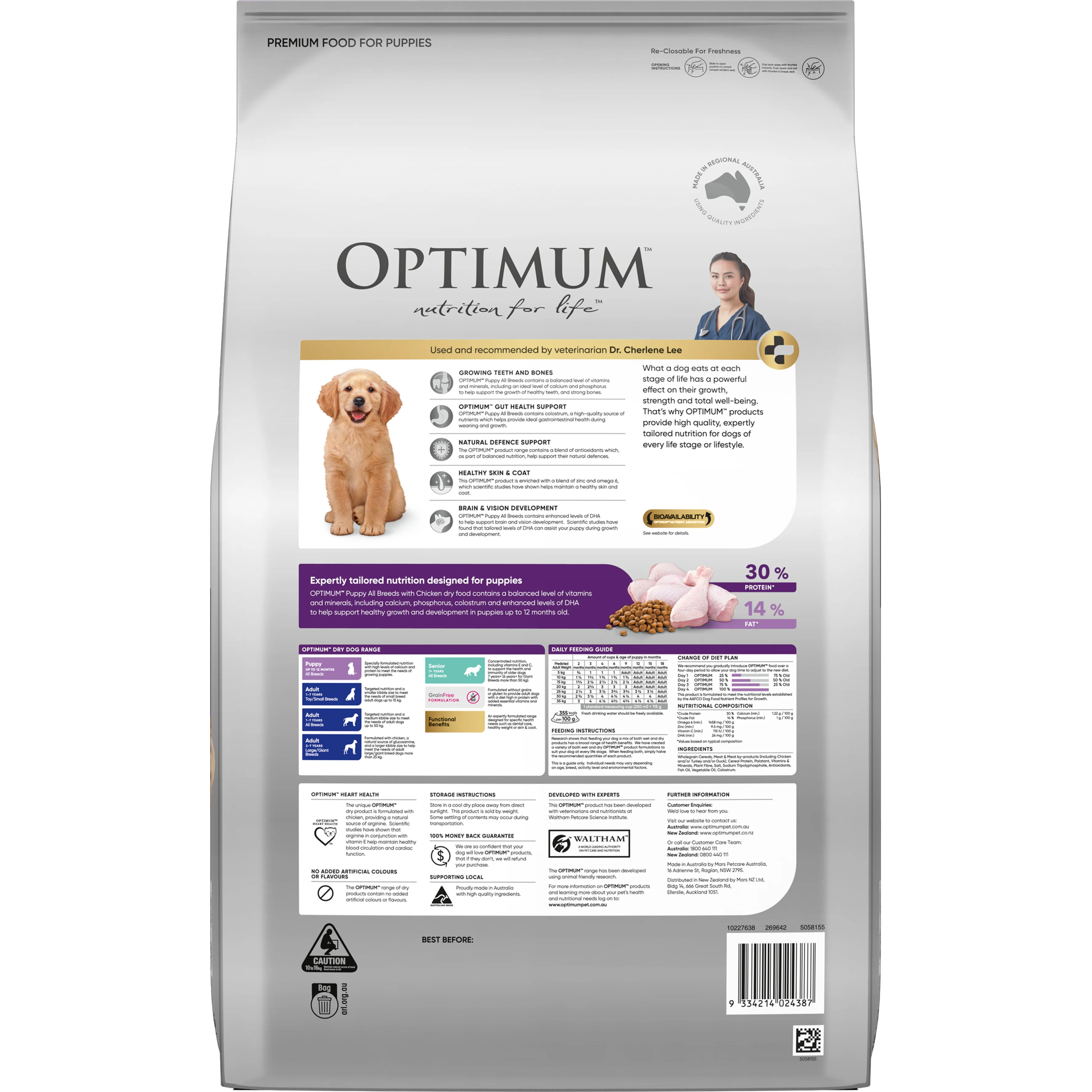 Optimum Chicken Medium Breed Puppy Dry Dog Food 15kg - Image 3
